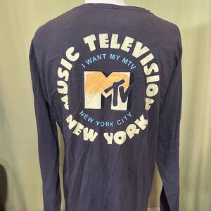MTV 2018 I Want My MTV Men's Dark Gray Long Sleeve Shirt Large Music Television